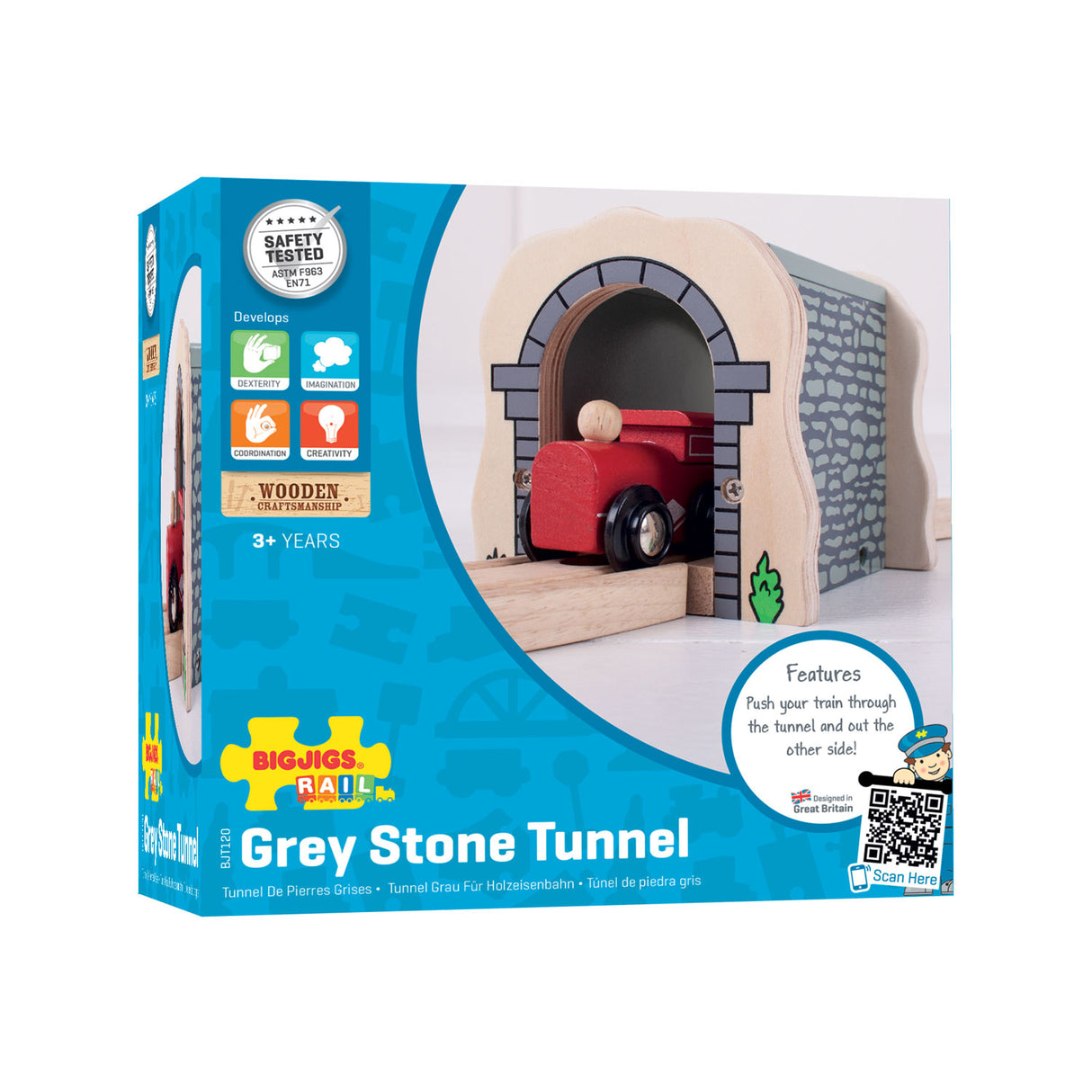 Bigjigs Holzschienen – grauer Tunnel