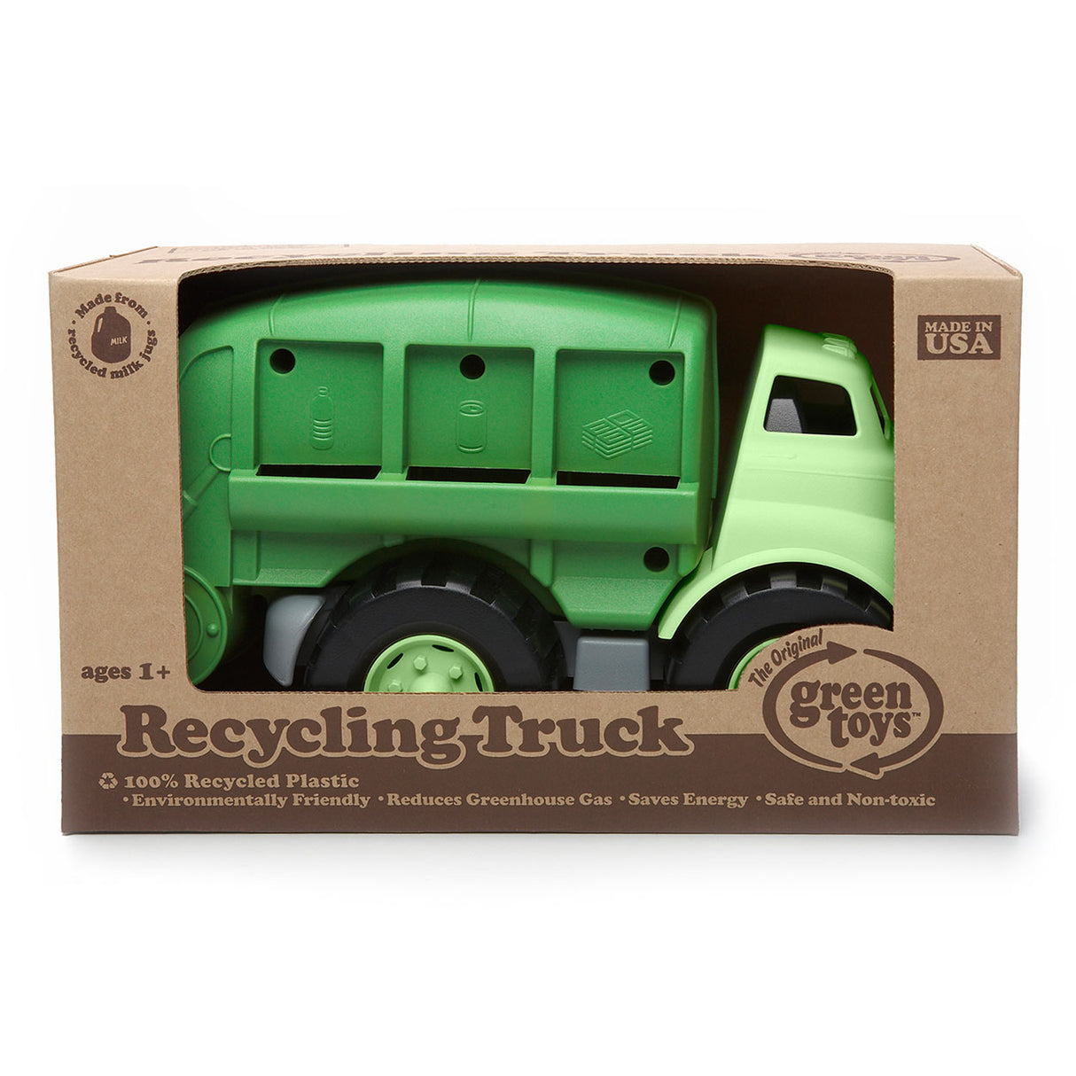 Grüner Spielzeug-LKW – Recycling-LKW