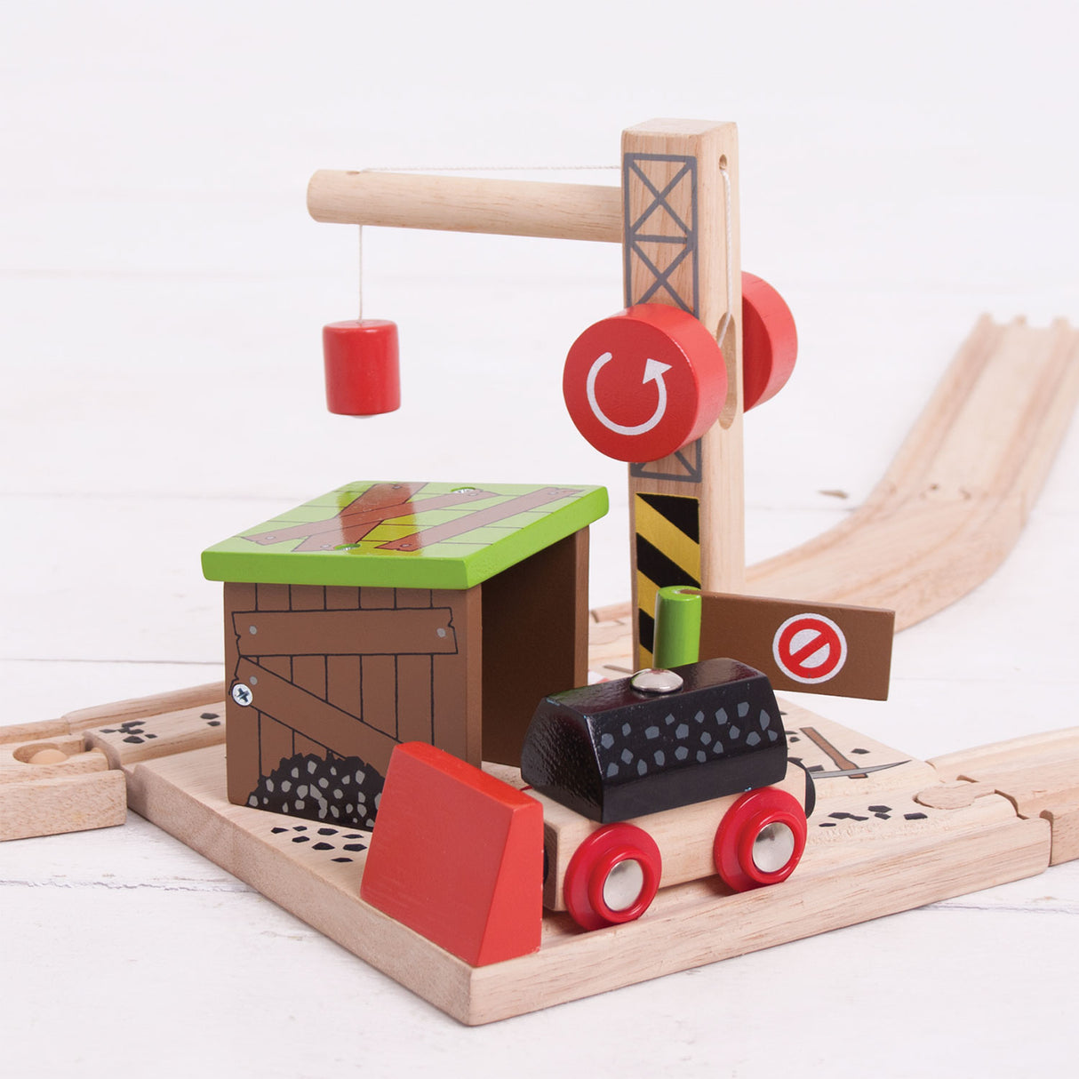 Bigjigs hölzerne Eisenbahnschienen – Kohlenmine