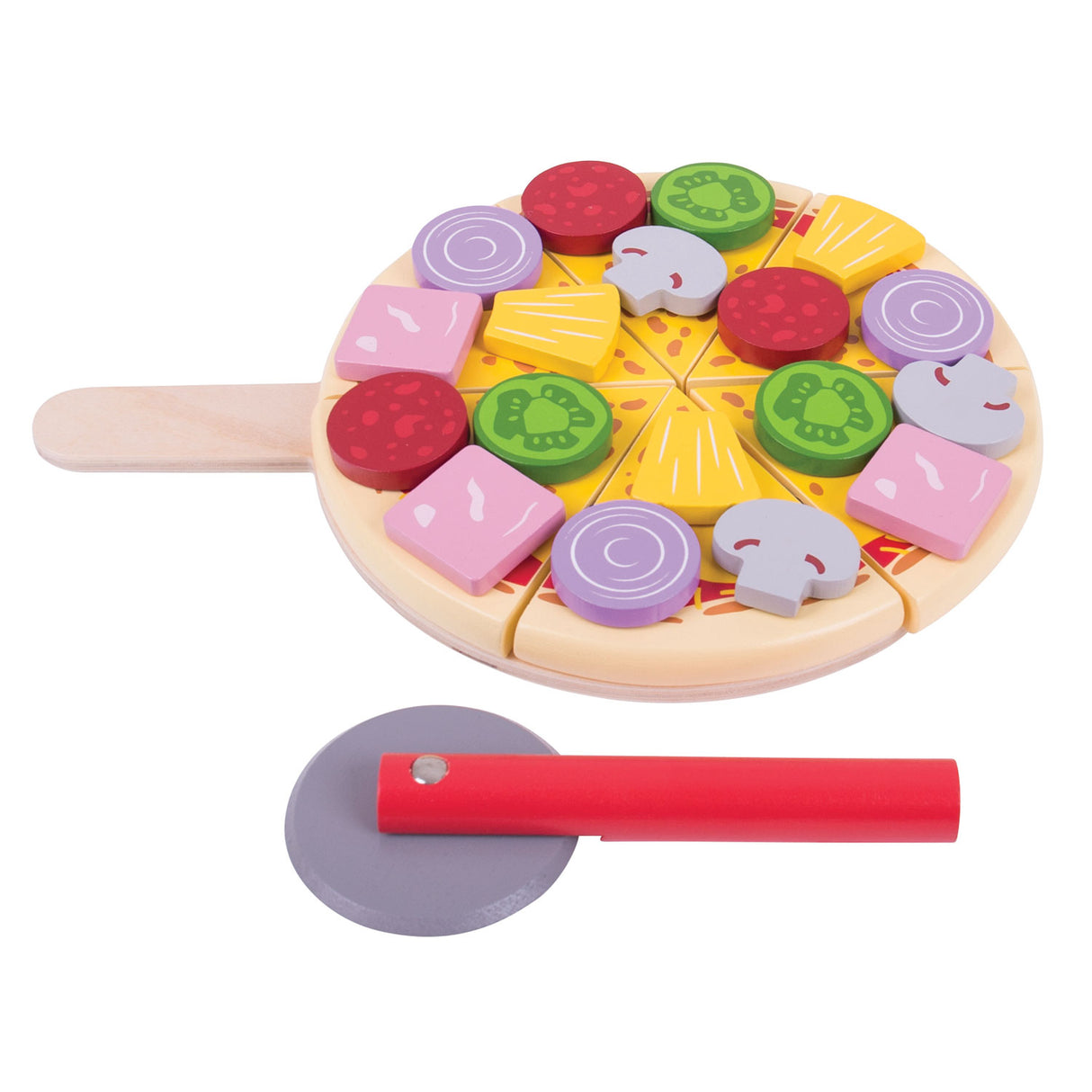 Bigjigs Holzpizza mit Belag