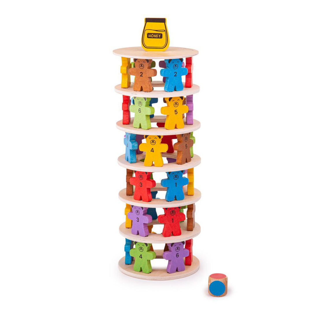 Bigjigs hölzernes Stapelspiel Teddybären.