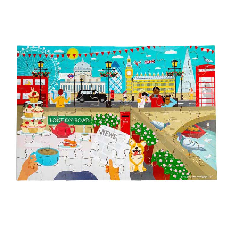 Bigjigs hölzernes Londoner Stadt-Bodenpuzzle, 48 Teile.