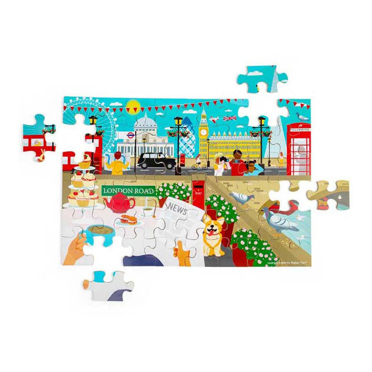 Bigjigs hölzernes Londoner Stadt-Bodenpuzzle, 48 Teile.