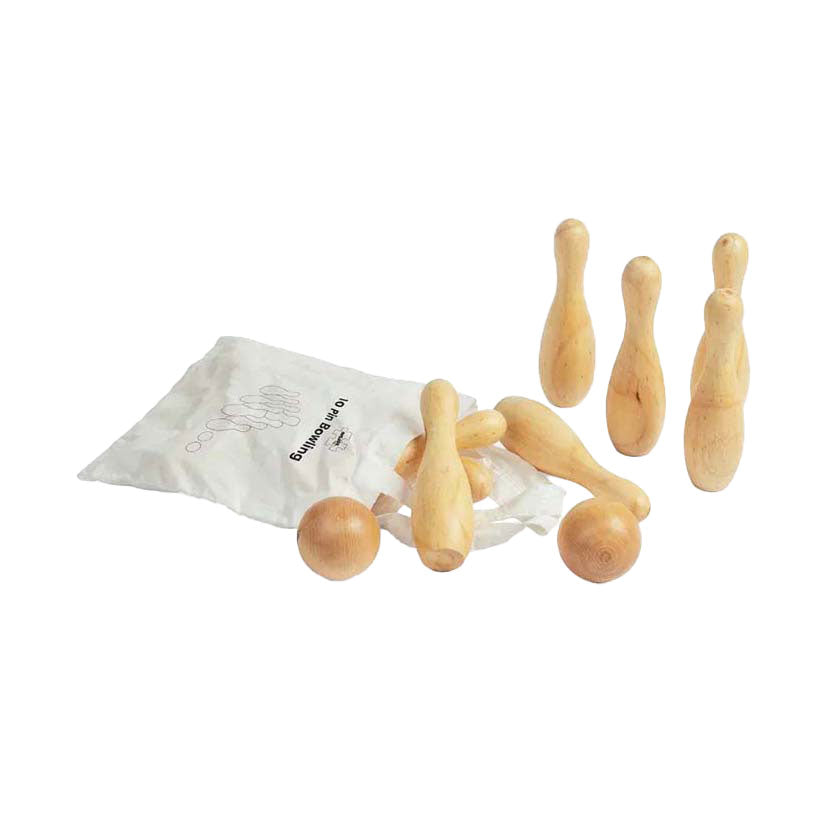 Bigjigs Bowling-Set aus Holz, 12-teilig.