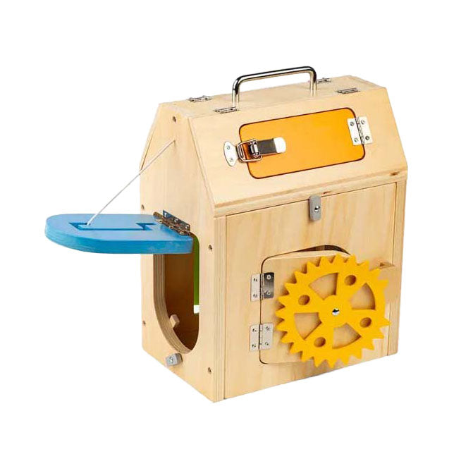 Bigjigs Holzhaus mit Schlössern und Riegeln, 5 Stk.