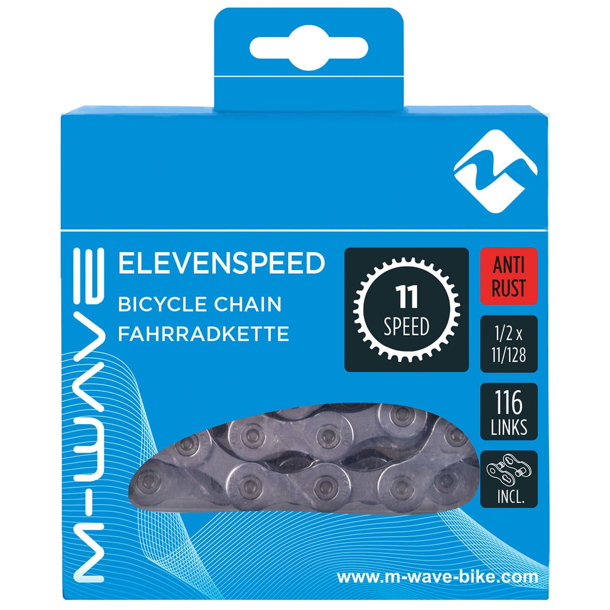 M-Wave KMC Kette 11V Silber Anti-Rost (116 Glieder)