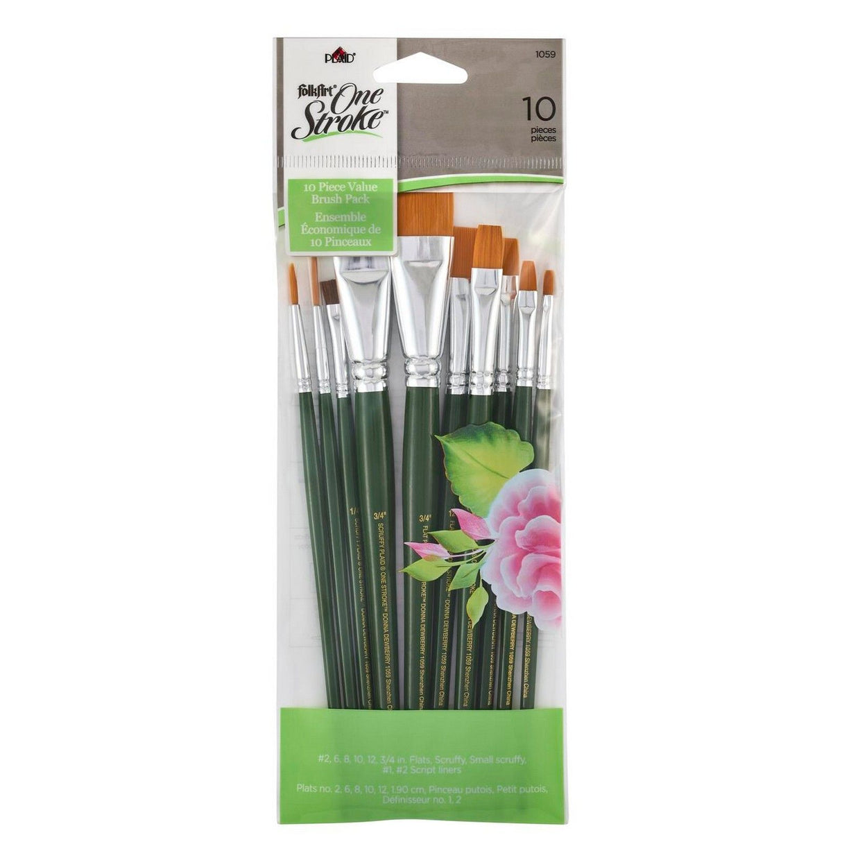 Folkart • One-Stroke-Pinsel-Sets, Vorteilspack 10x