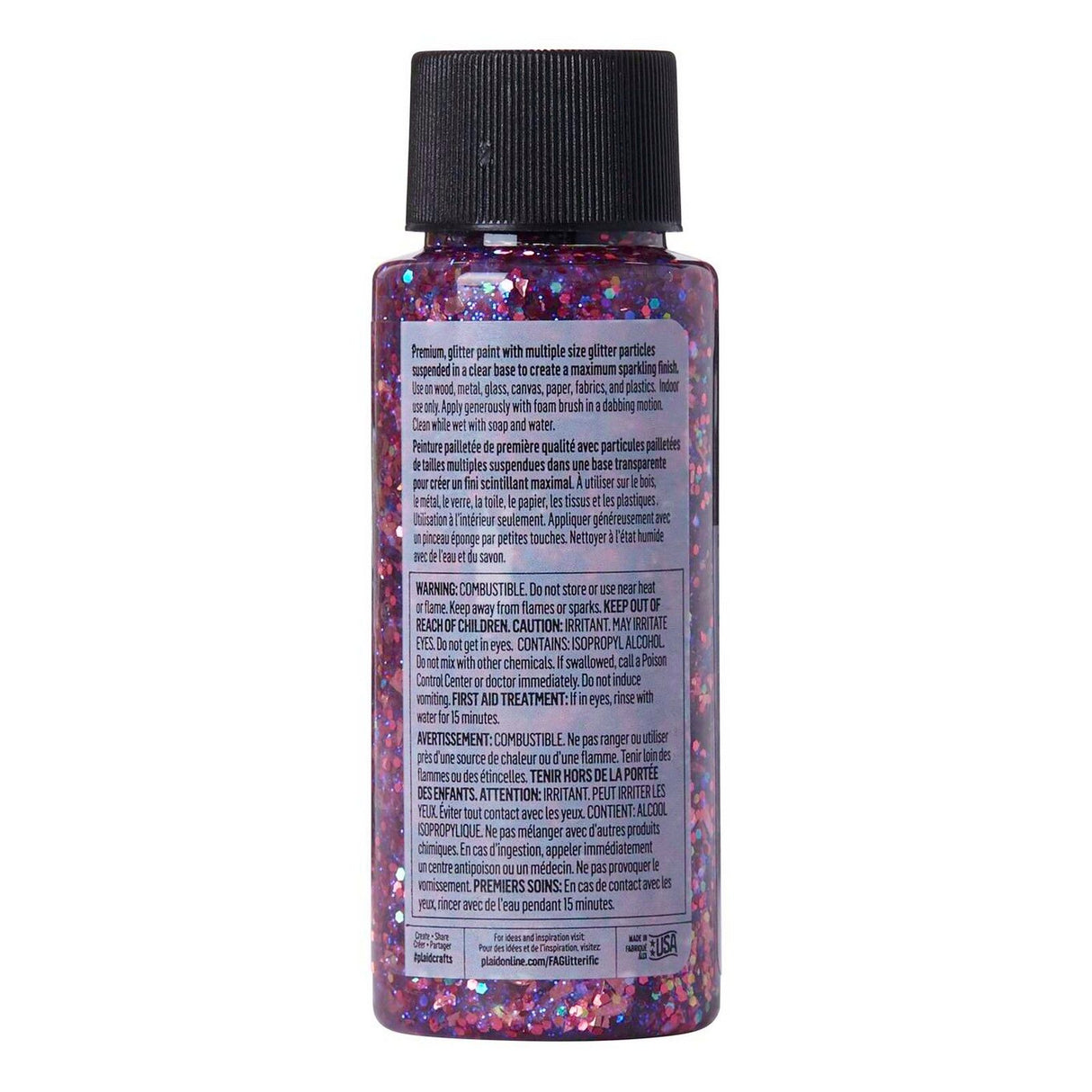 Folkart • glitzernde Farben, Pink, 59 ml