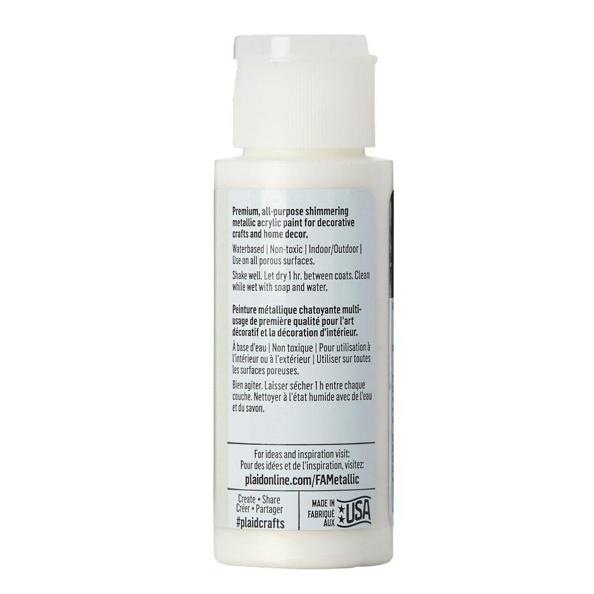 Folkart • Metallic-Acrylfarbe Perlweiß 59 ml