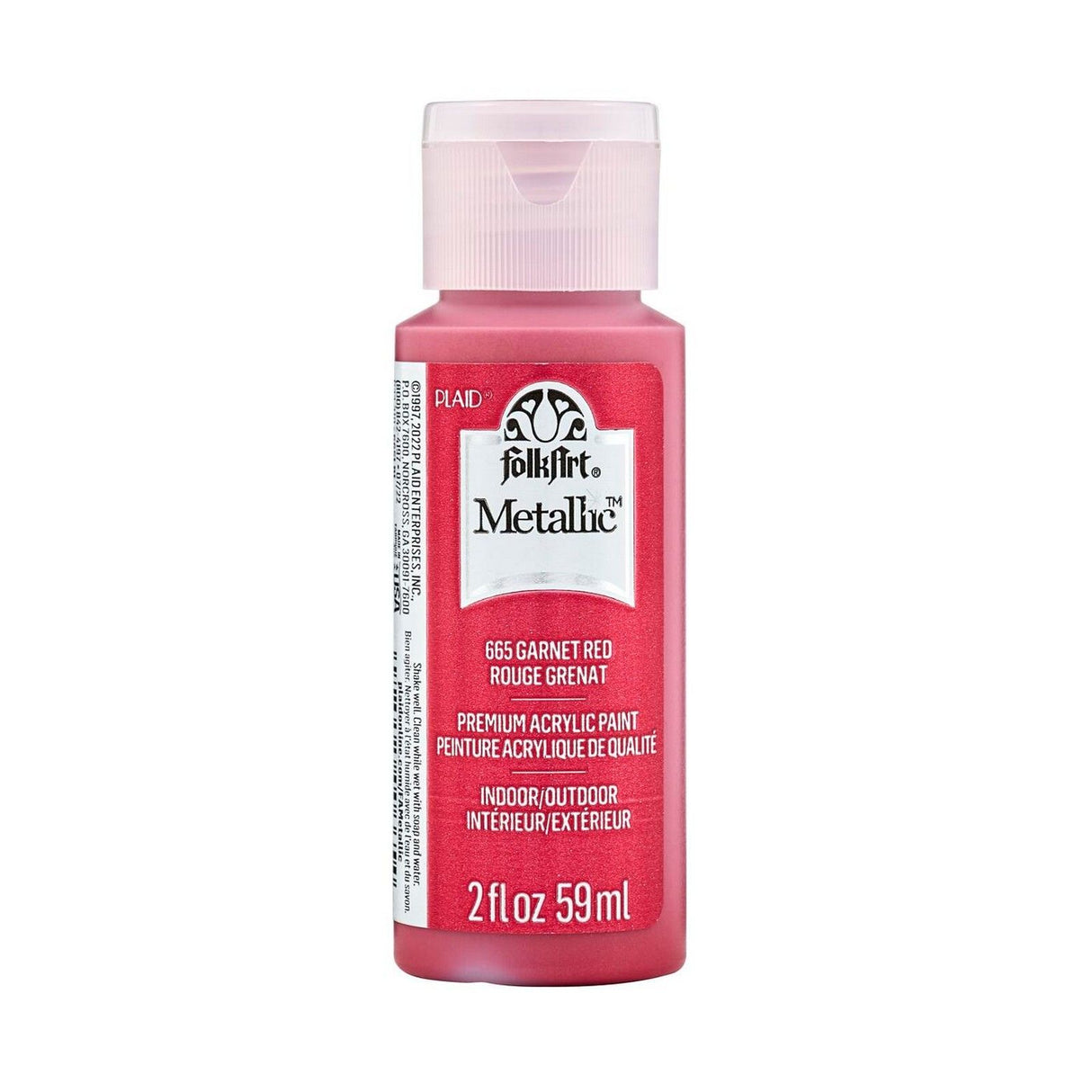 Folkart • Metallic-Acrylfarbe Granatrot 59 ml