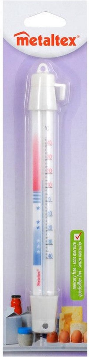 Metaltex Thermometer Kühlschrank mit Gefrierfach 21 cm weiß