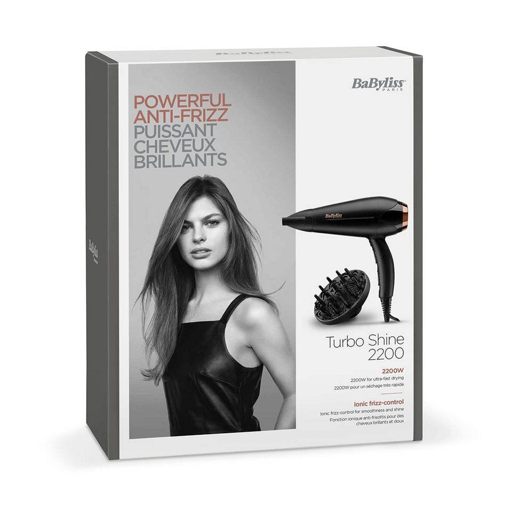 Babyliss D570de Turbo Shine f ouml;hn 2200 W schwarz ros eacute;