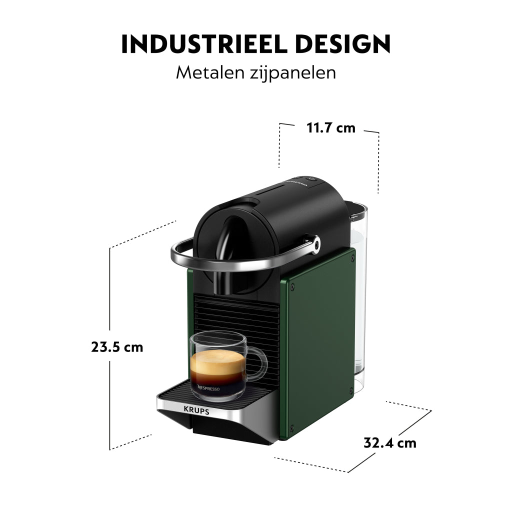 Krups xn3063 Nespresso Pixie Kaffeekapselmaschine dunkelgrün schwarz