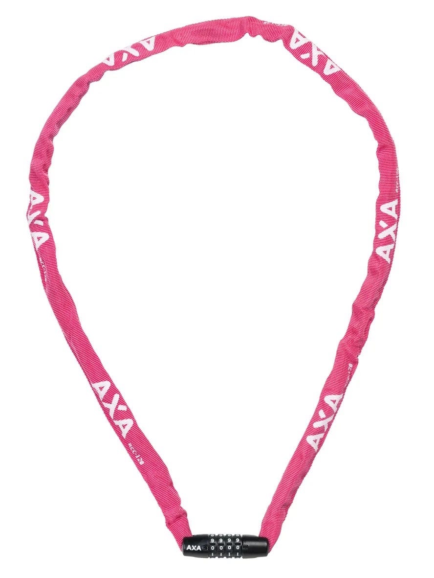Axa Kettenschloss starr RCC Code 120x3,5 mit Polyesterüberzug – rosa