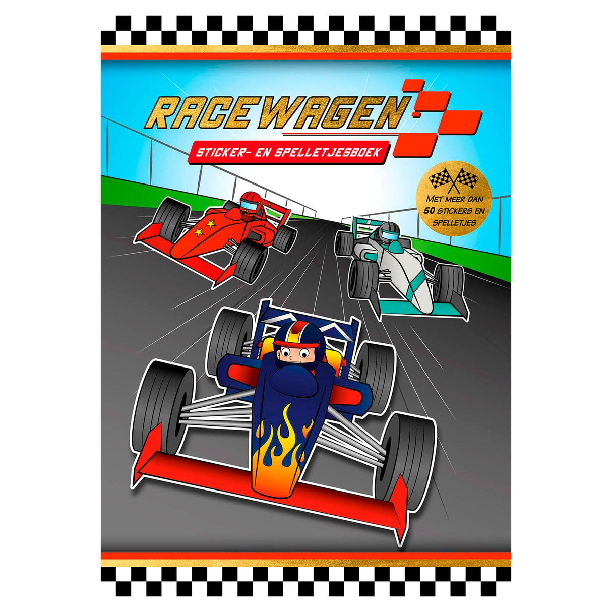 Rebo-Verleger-Aufkleber und Spielbuch-Rennwagen