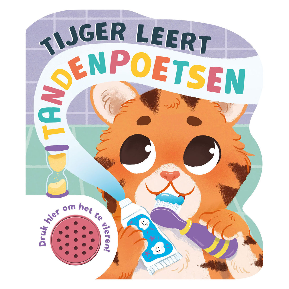 Der Tiger des Rebo-Verlags lernt das Geräusch des Zähneputzens