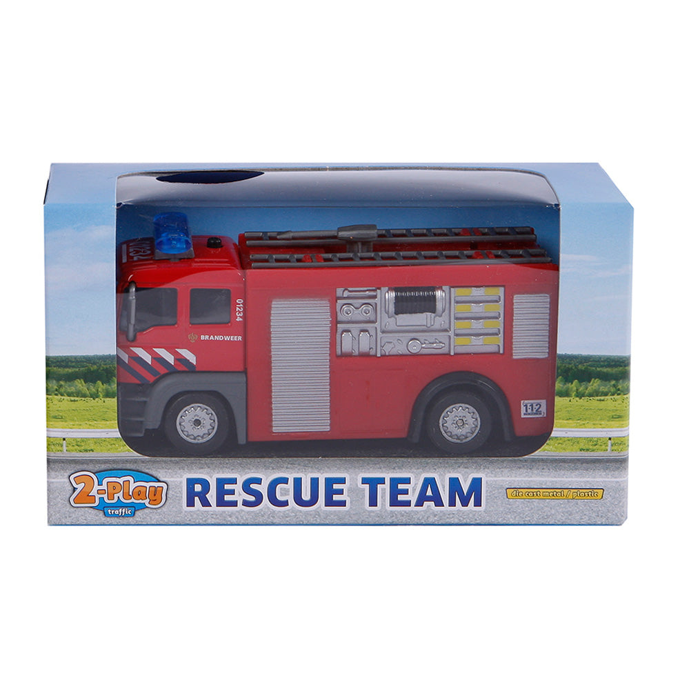 2-teiliges Feuerwehrauto aus Druckguss mit Licht und Ton