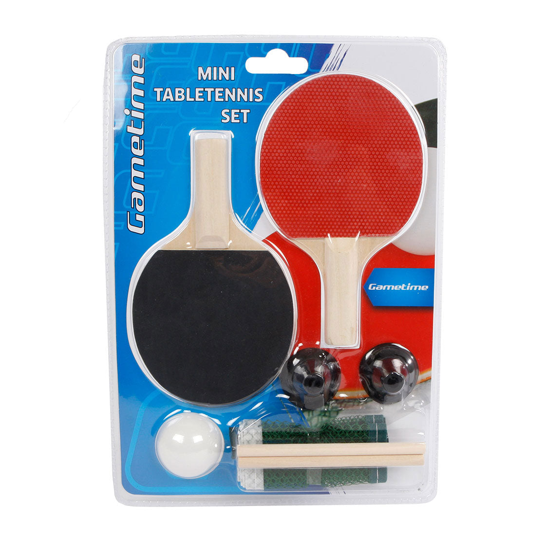 Gametime Tischtennis-Set Mini 16 x 9 cm schwarz rot 4-teilig