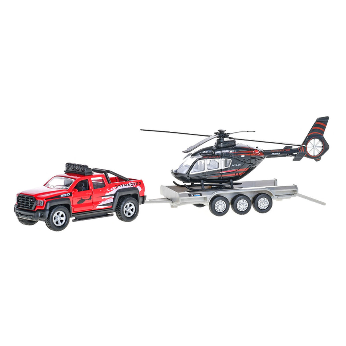 Kinder-Geländewagen mit Helikopter-Anhänger