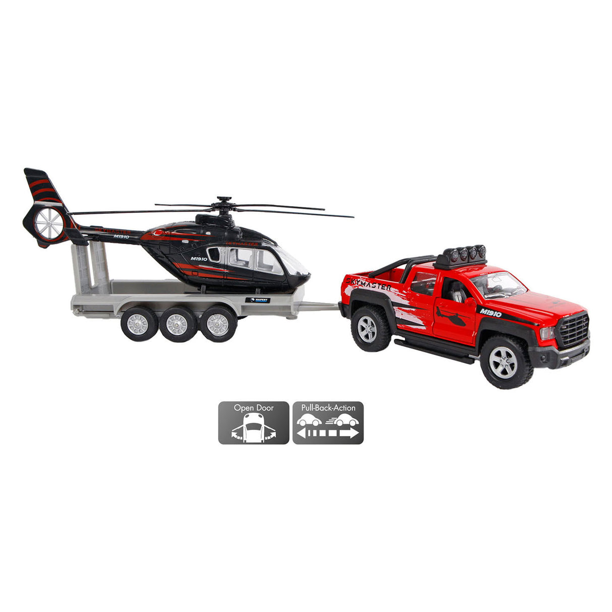 Kinder-Geländewagen mit Helikopter-Anhänger