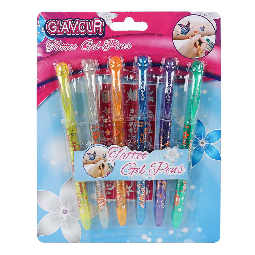 Glamour Glitzer-Tattoostifte, 6 Stk.