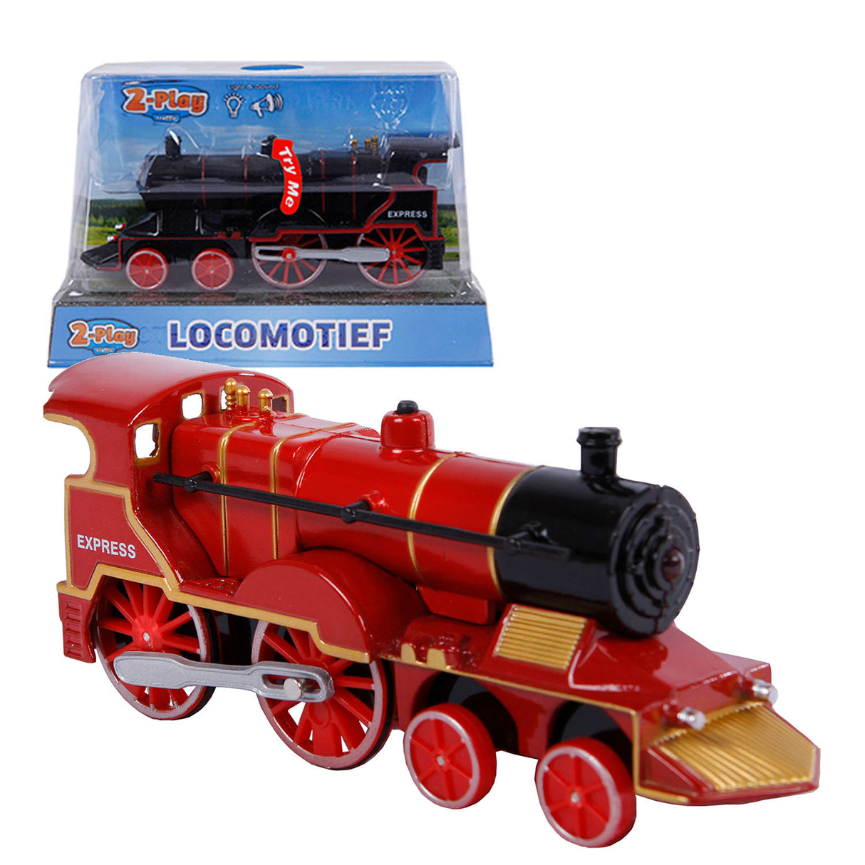 2-teilige Druckgusslokomotive mit Licht und Sound, 14 cm