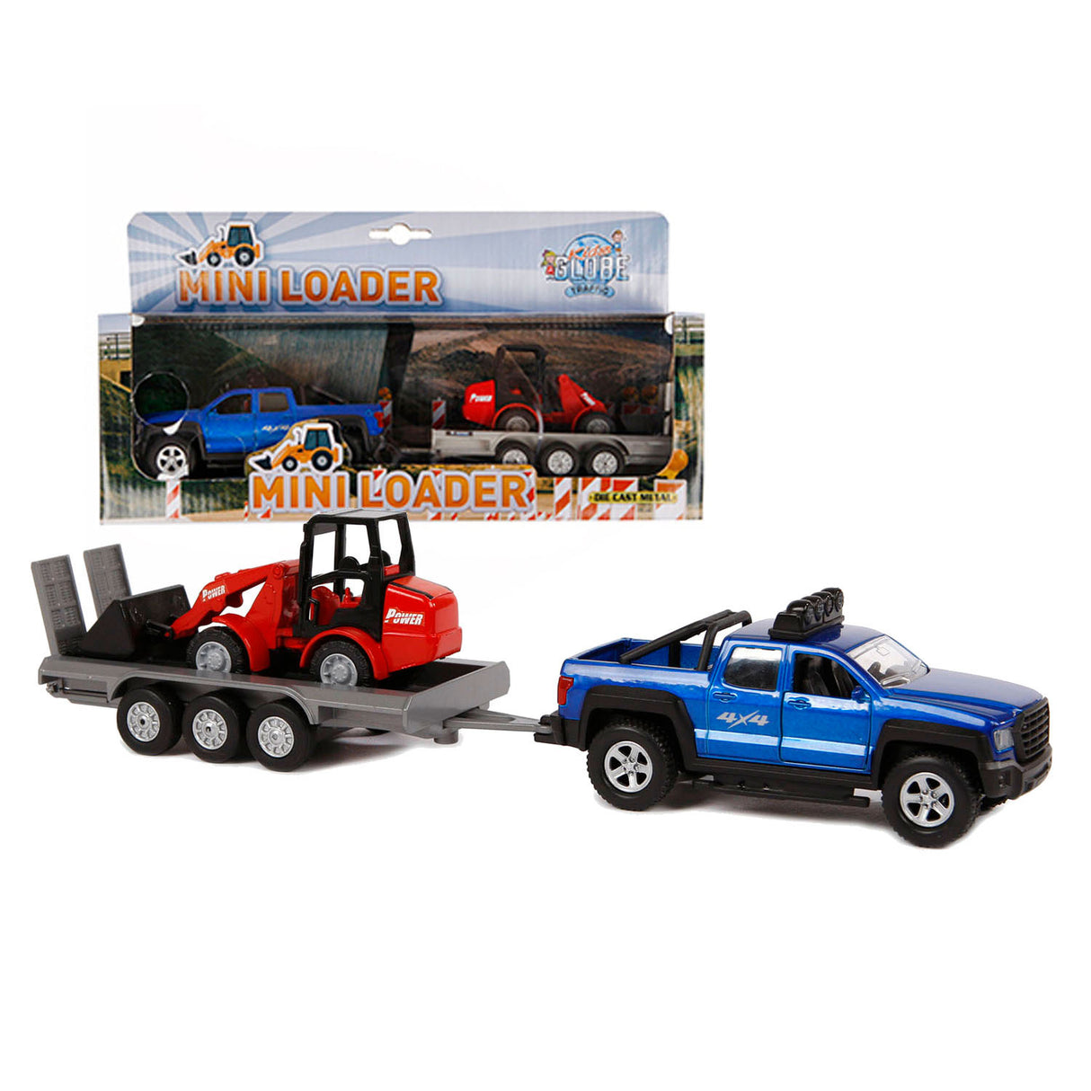 Kinderglobus, Geländewagen mit Anhänger und Schaufel, 30 cm