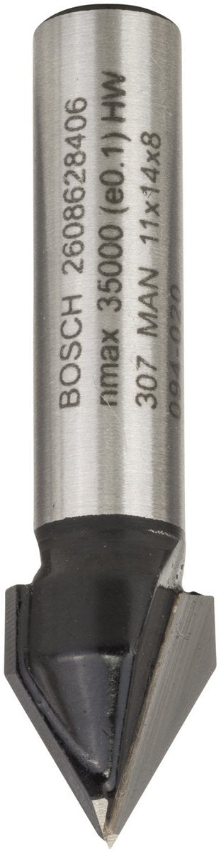 Bosch - V-Nutfräser 8 mm, D1 11 mm, L 14 mm, G 45 mm, 60°