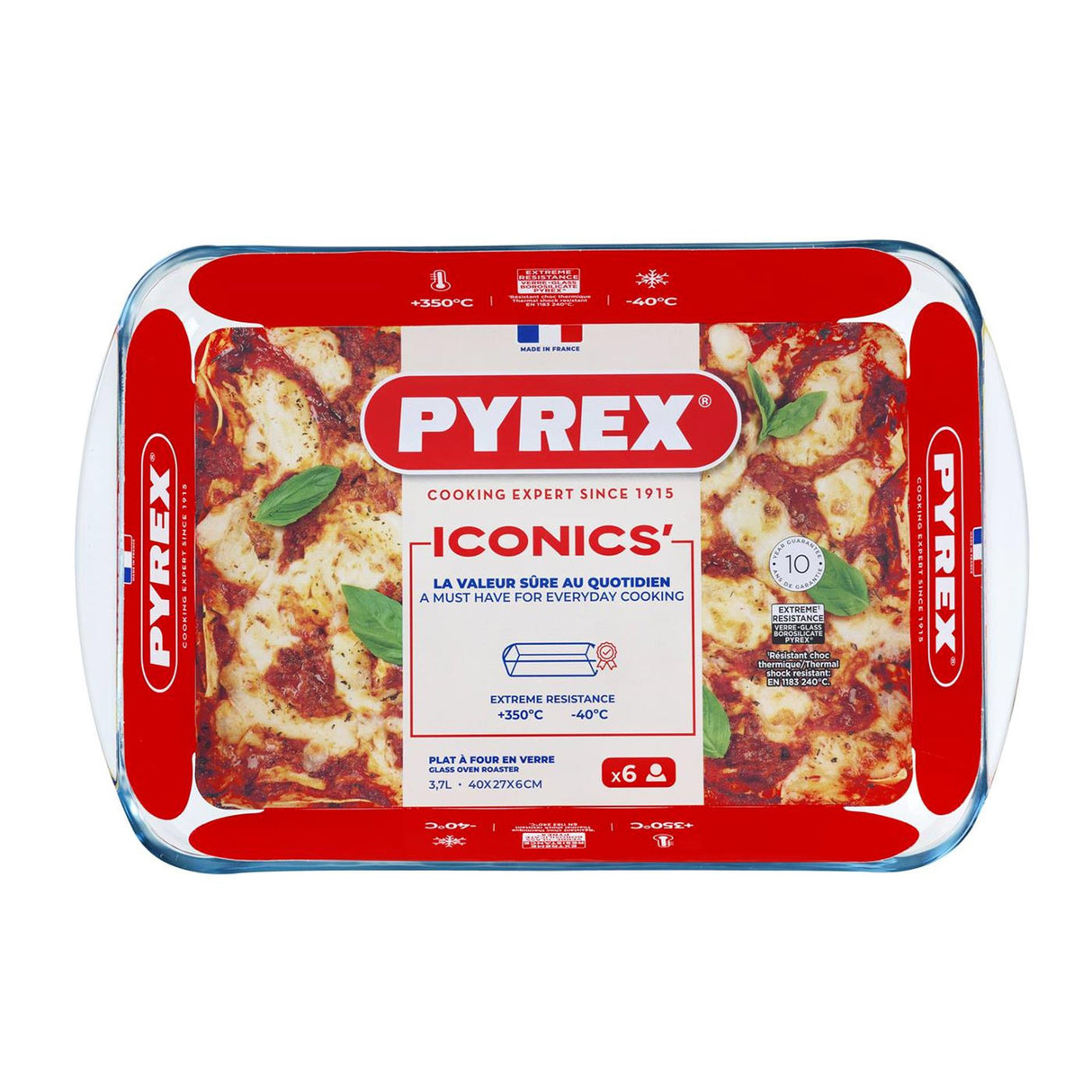Pyrex-Auflaufform 40x27x6cm 3,7l Glas