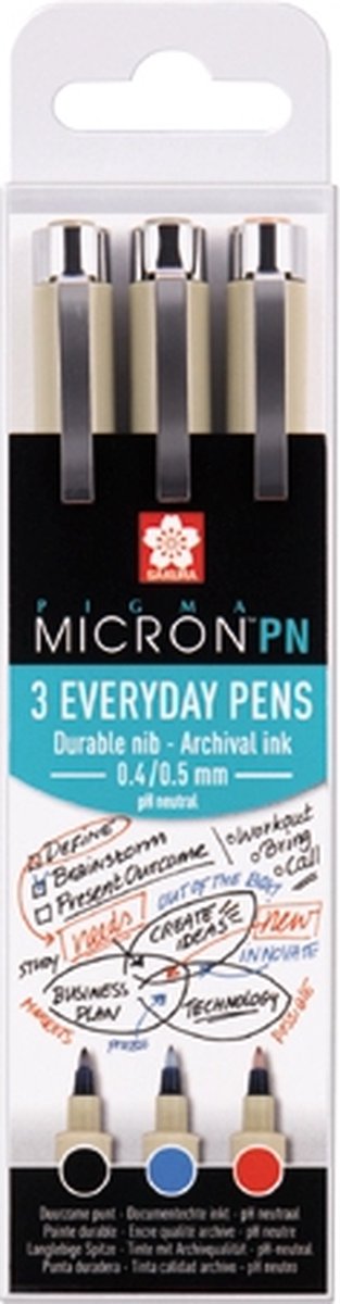 Sakura Pigma Micron PN Büroset 3 Farben