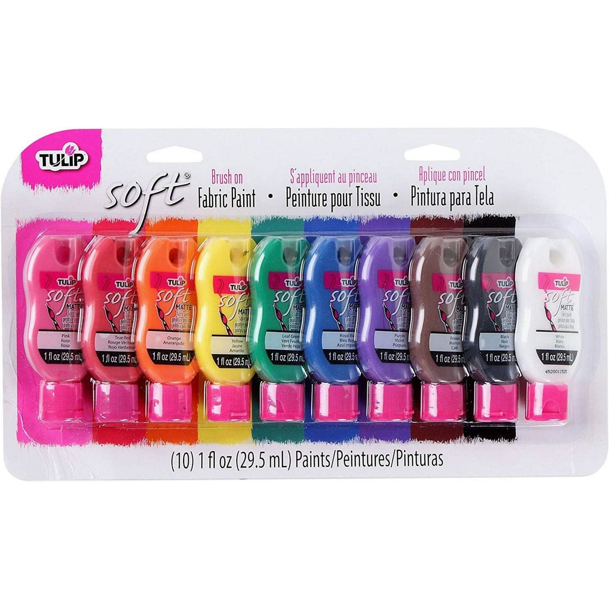 Tulpe • weiche Textilfarbe 29,5 ml Regenbogen 10 Stk.