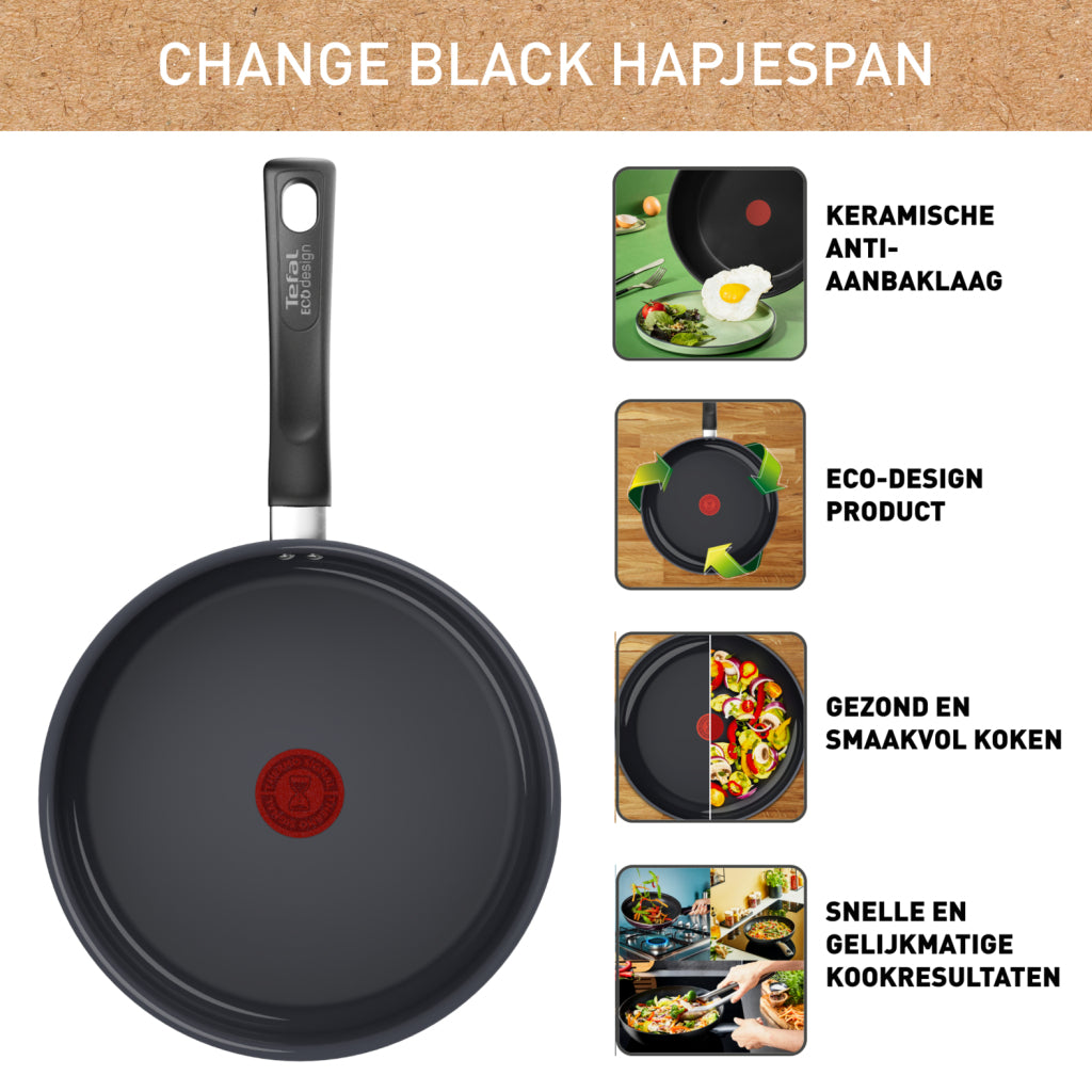 Tefal Change schwarze Bratpfanne 24 cm