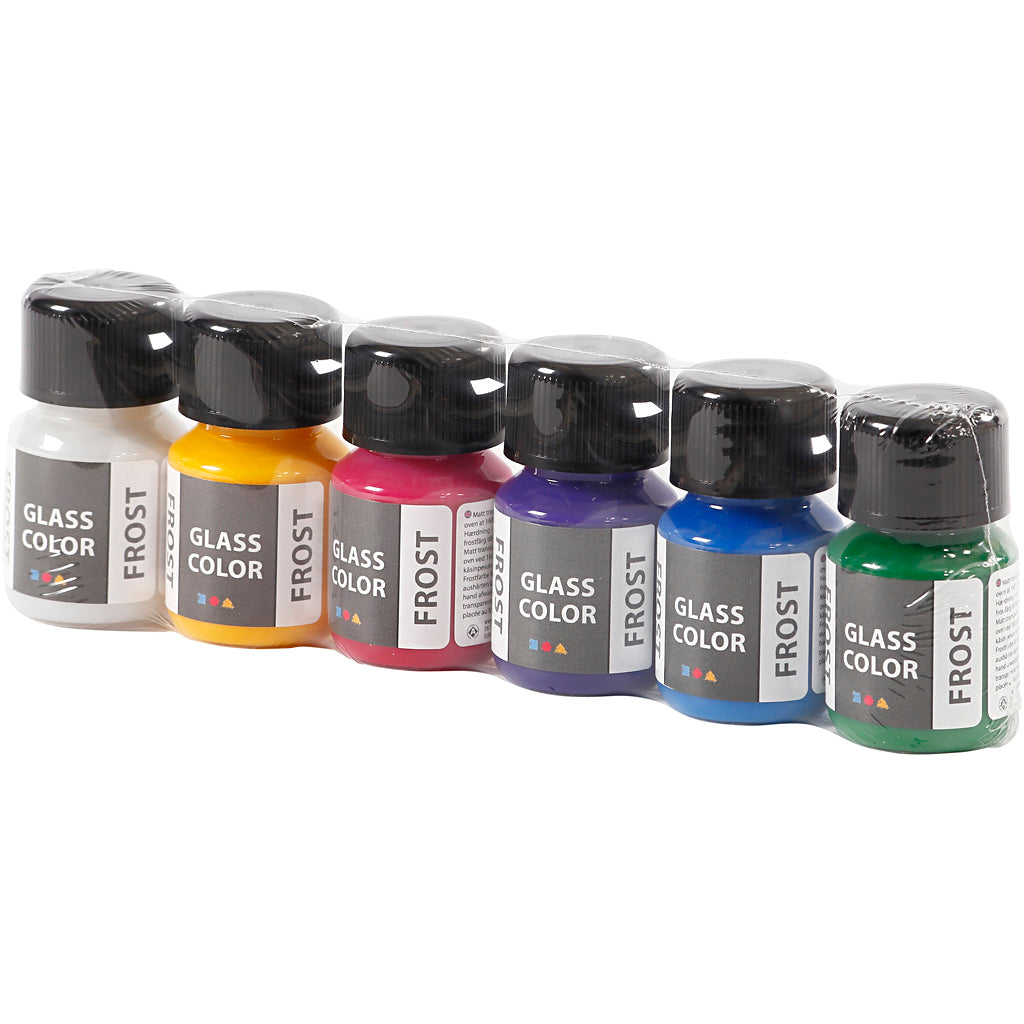Creativ Company Glasfarbe Frost Glasfarbe, 6x30ml