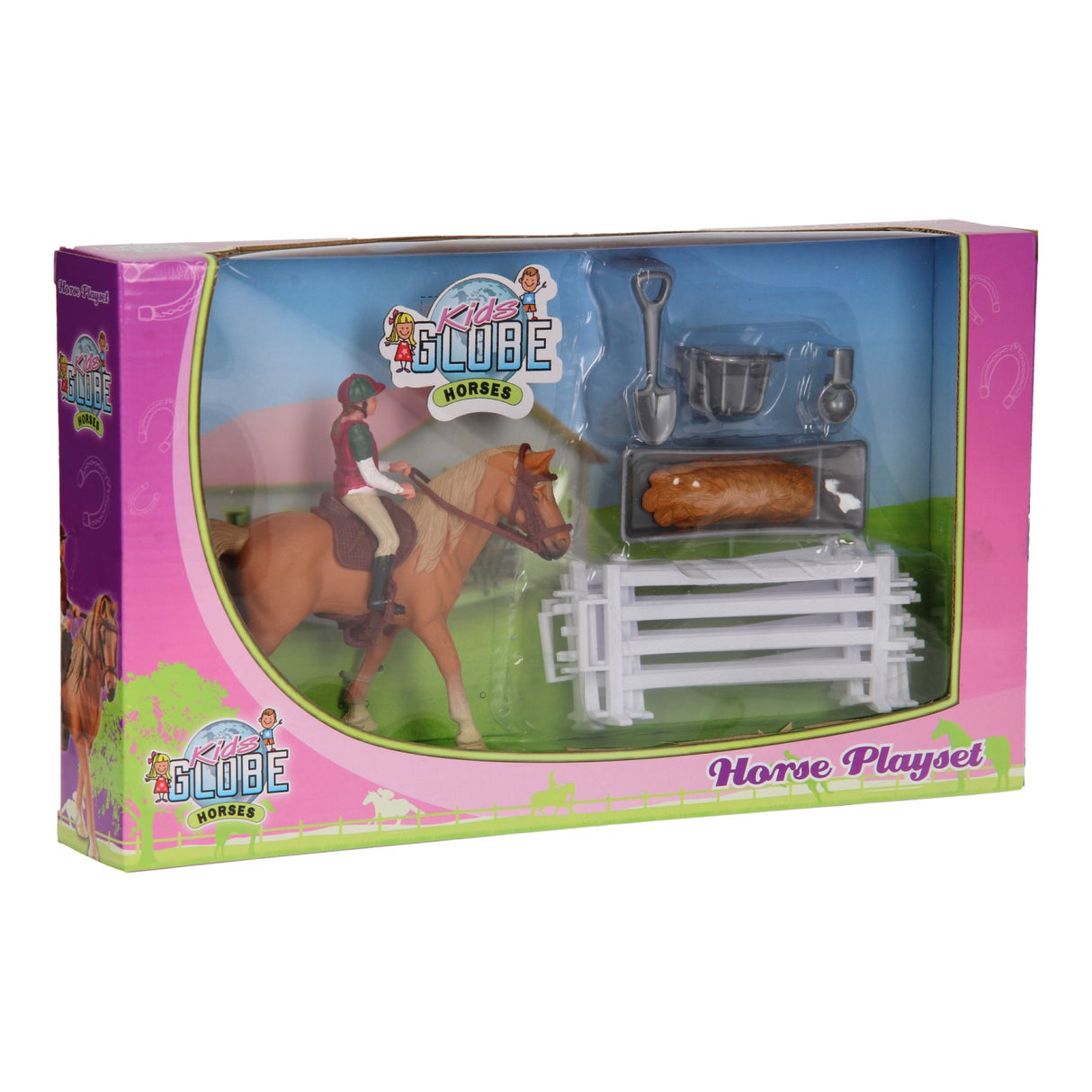 Kinder Globe Globe Globe Play Set Horse, Rider mit Accessoires, 1:24
