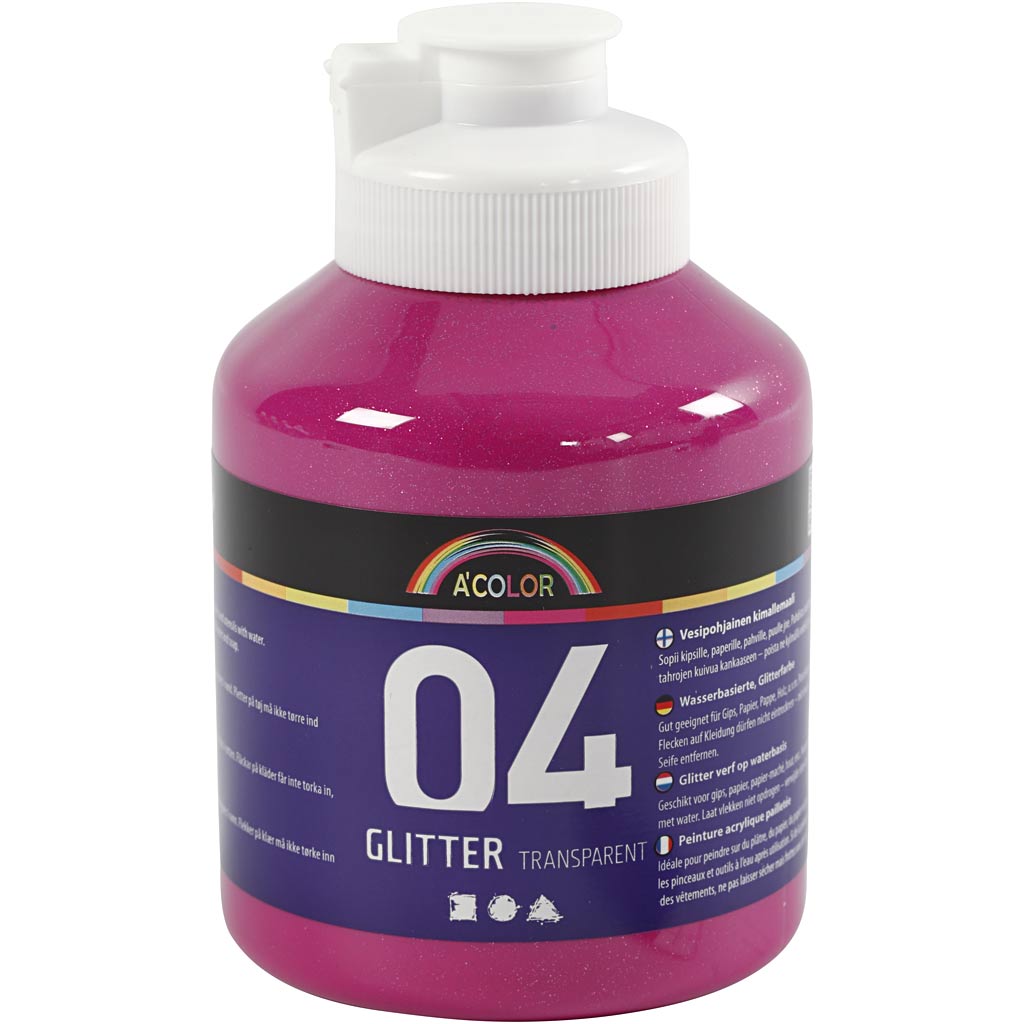 Creativ Company Acrylfarbe Glitzer für Kinder - Pink, 500 ml