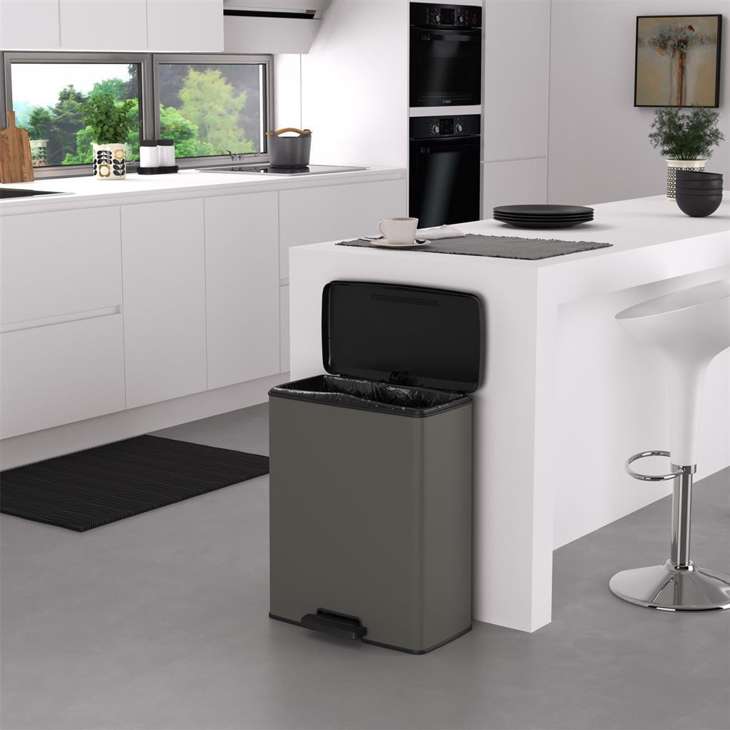 Curver Decobin Treteimer 65l Cool Grey