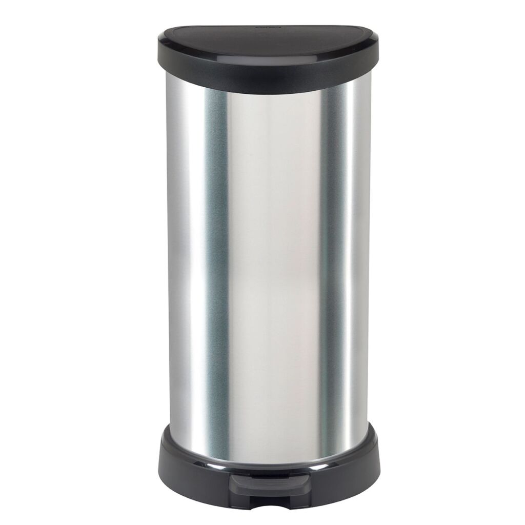 Hurver Pedal Bin Decobin Ovaal 40L Silber