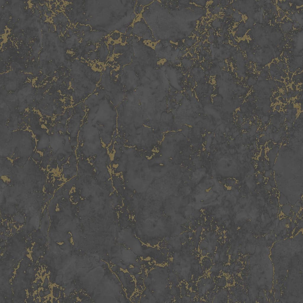 Niederländische Wandverkleidung Wallpaper Marmor Schwarz und Gold