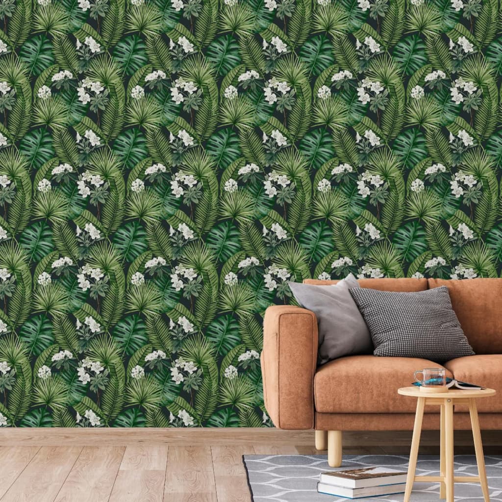 Niederländische Wandverkleidung Wallpaper Eden schwarz und dunkelgrün