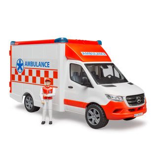 Bruder Mercedes Sprinter Krankenwagen mit Sanitäter - Lichtton - 2676