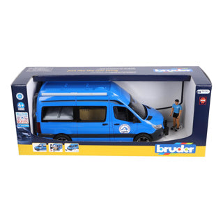 Bruder Wohnmobil-Spielzeugauto MB Sprinter mit Fahrer – blau.