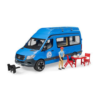 Bruder Wohnmobil-Spielzeugauto MB Sprinter mit Fahrer – blau.