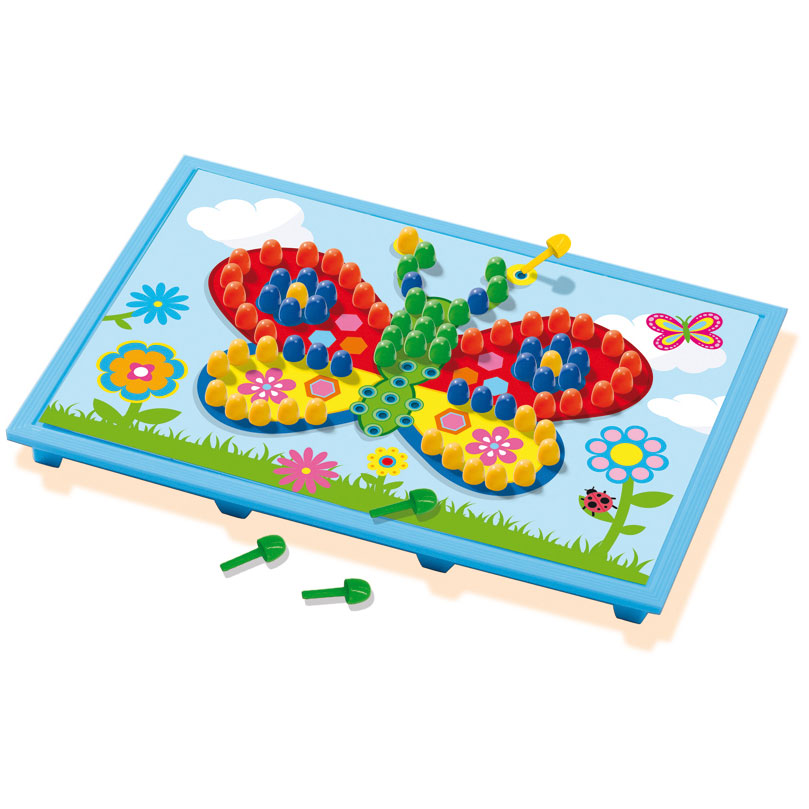 Ses creative - Mosaikbrett mit Karten - mit 100 farbigen Stecknadeln und 4 Karten zum Mosaikieren