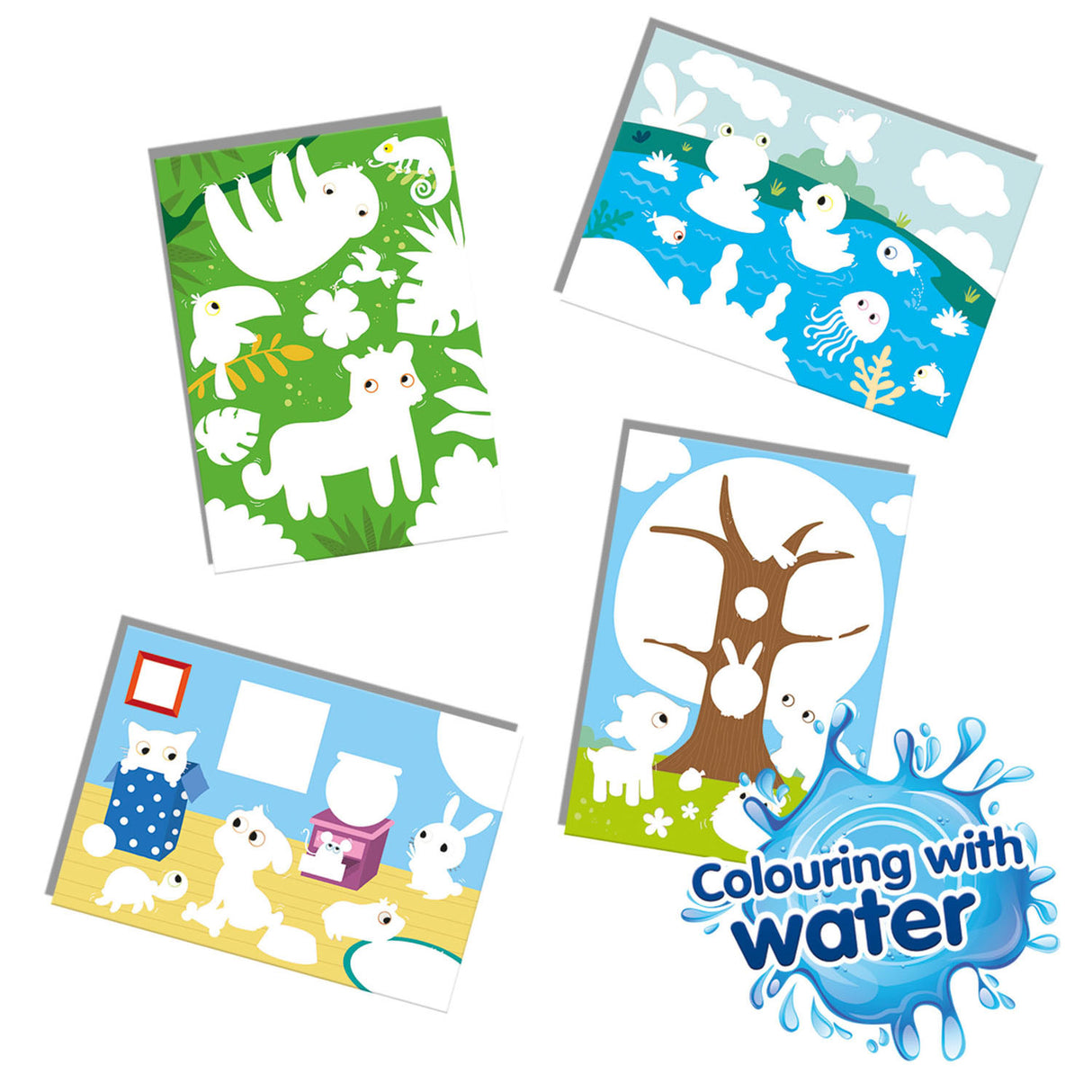 Ses kreative Ses meine ersten Farben mit Wasser – versteckte Tiere