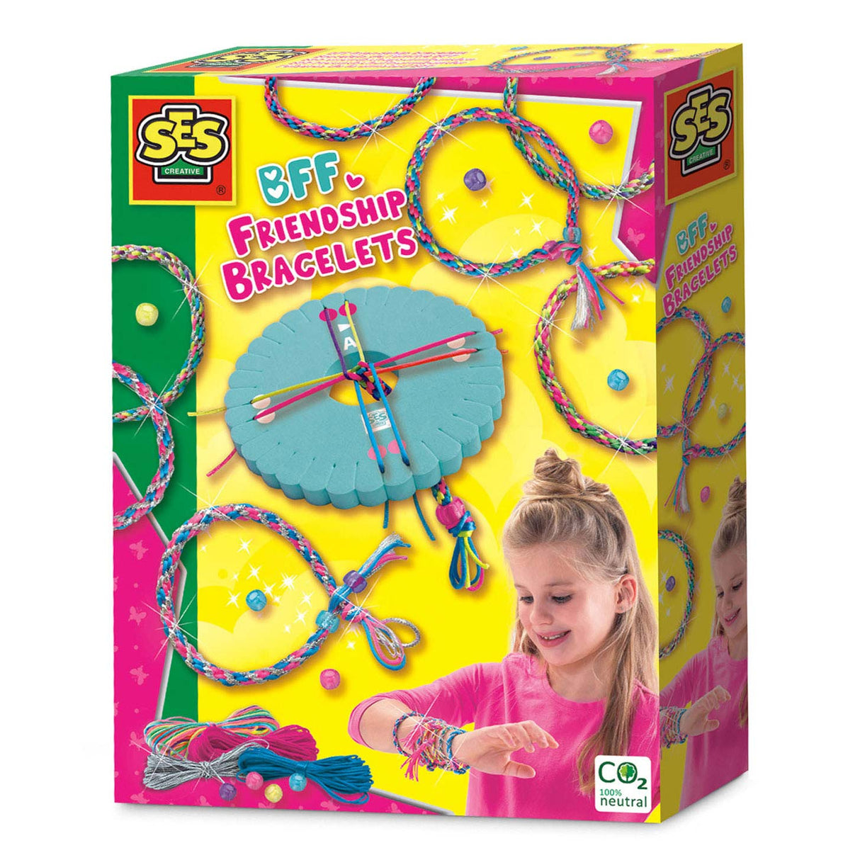 Ses creative - Hobby Pink - BFF Freundschaftsarmbänder - Mädchen basteln - Armbänder herstellen - 4 Farben - ab 5 Jahren
