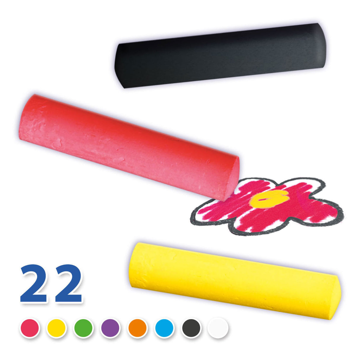 Ses Creative Ses – Gehweg-Kreideeimer – 22 Stück – 8 Farben, darunter Schwarz – regt die Kreativität an
