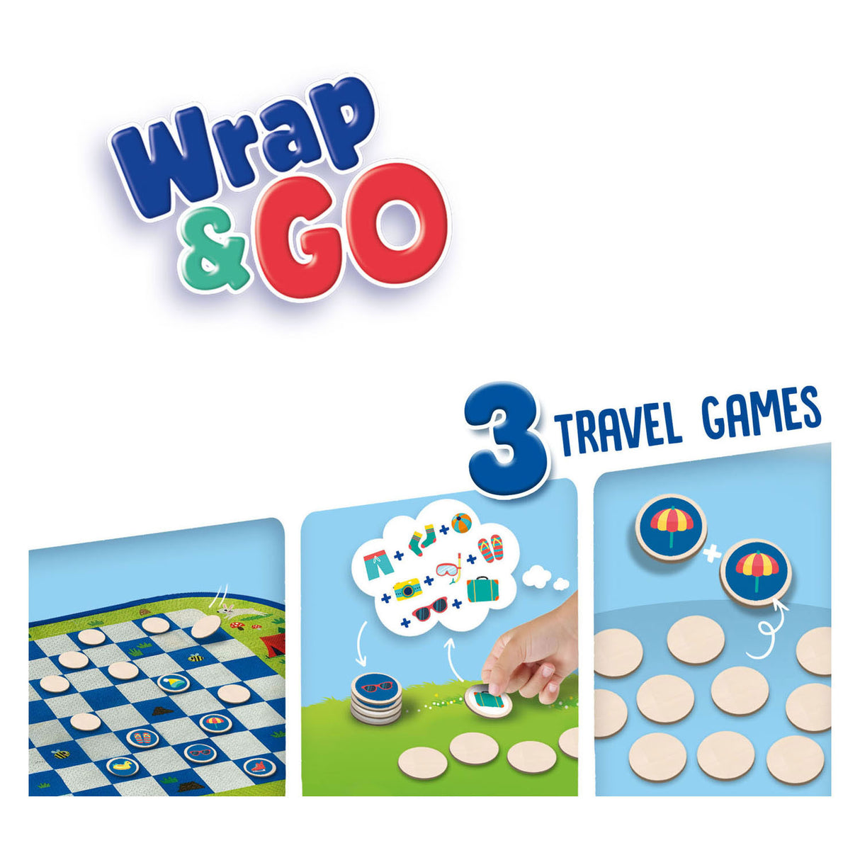 Ses Wrap-and-Go-Reisespiele, 3in1