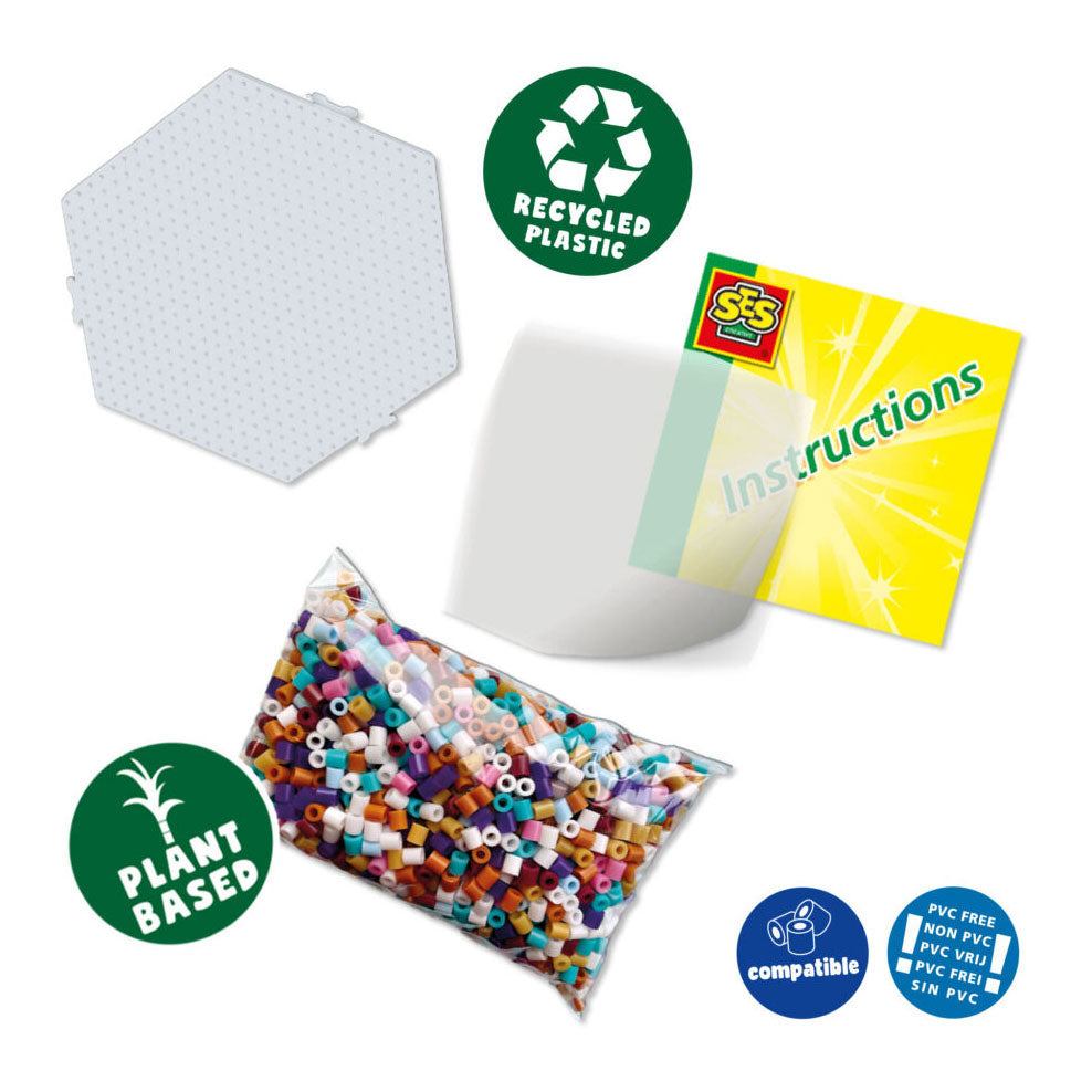 Ses creative ses green beedz – Perlenset zum Aufbügeln, Waldtiere