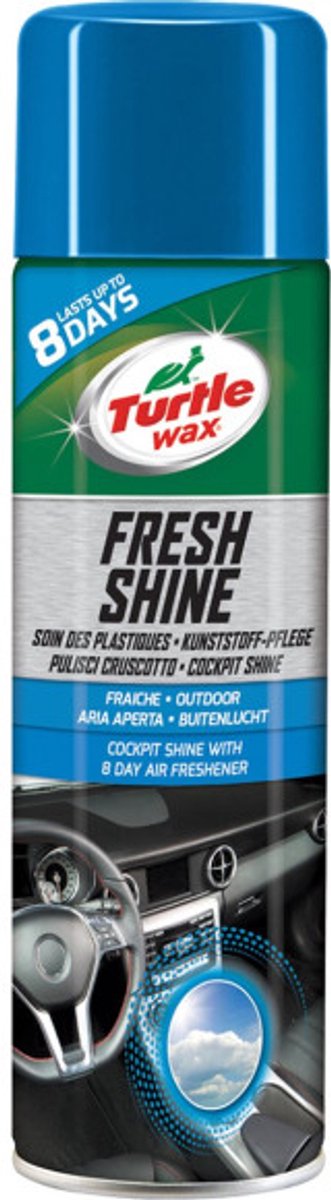 Turtle Wax GL Fresh Shine Outdoor – reinigt und stellt den Glanz wieder her – für Kunststoffteile im Innenraum – verleiht einen frischen Duft – bis zu 8 Tage – antistatisch – 500 ml