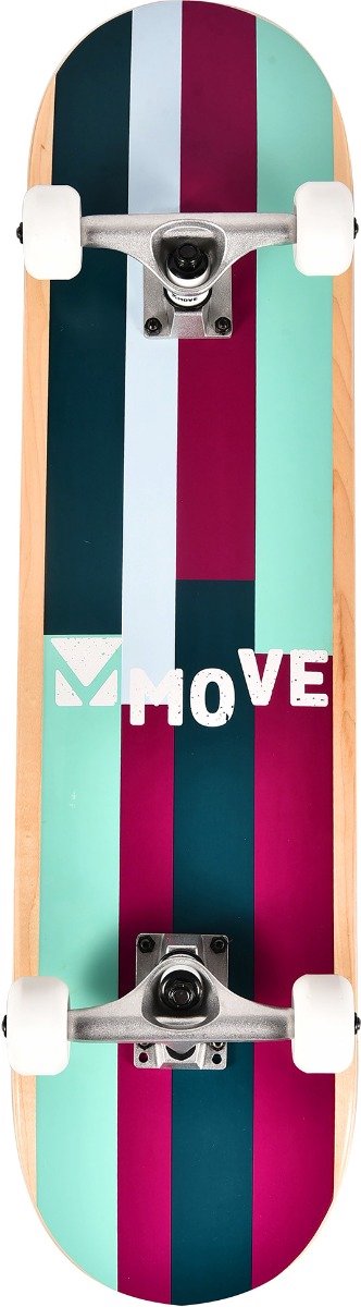 Streifen-Skateboard 79 x 19,7 cm lila grau grün